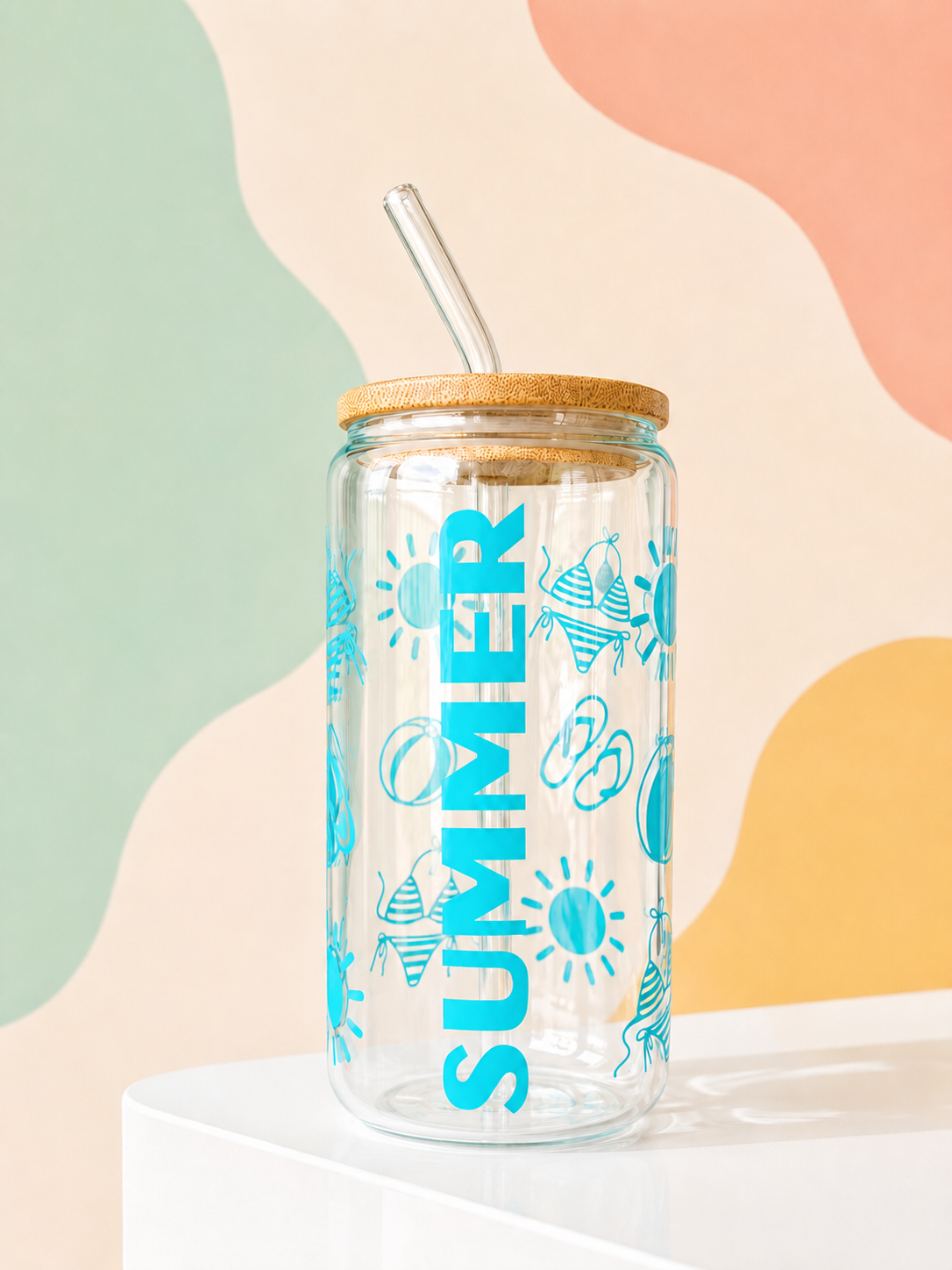 Summer Vibes Glass Cup
