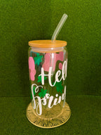 Hello Spring Glass Cup